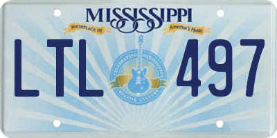 MS license plate LTL497