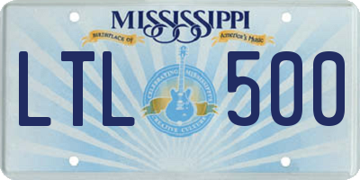 MS license plate LTL500
