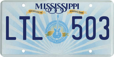 MS license plate LTL503