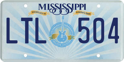 MS license plate LTL504