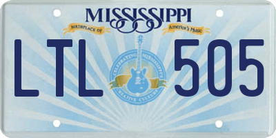 MS license plate LTL505