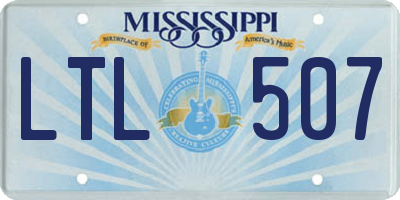 MS license plate LTL507