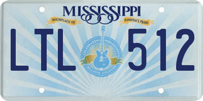 MS license plate LTL512