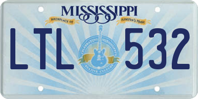 MS license plate LTL532