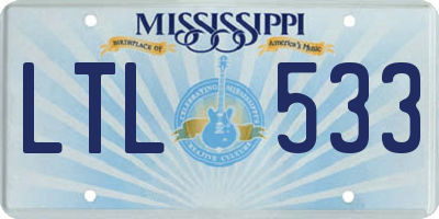 MS license plate LTL533