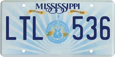 MS license plate LTL536
