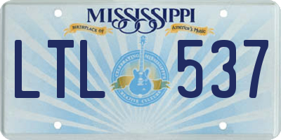 MS license plate LTL537