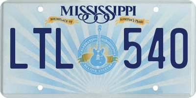 MS license plate LTL540