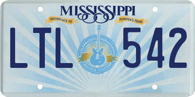 MS license plate LTL542