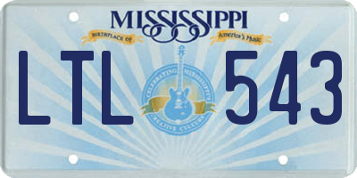 MS license plate LTL543