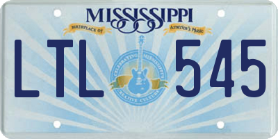 MS license plate LTL545