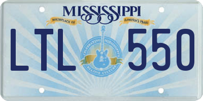 MS license plate LTL550
