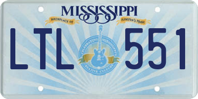 MS license plate LTL551