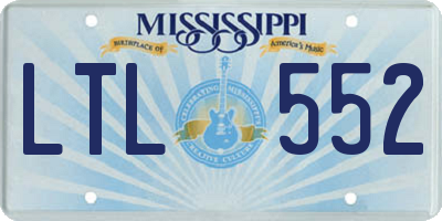 MS license plate LTL552