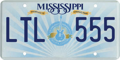 MS license plate LTL555