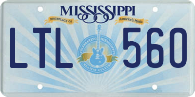MS license plate LTL560