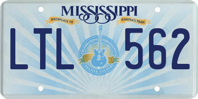 MS license plate LTL562