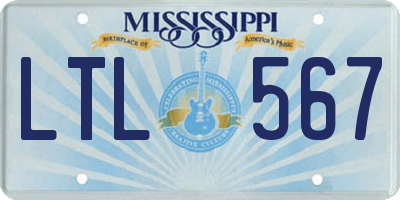 MS license plate LTL567