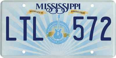 MS license plate LTL572