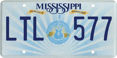 MS license plate LTL577