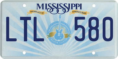 MS license plate LTL580