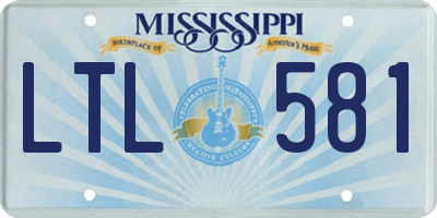 MS license plate LTL581