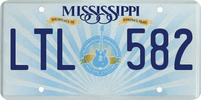 MS license plate LTL582