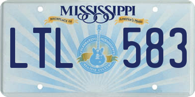 MS license plate LTL583