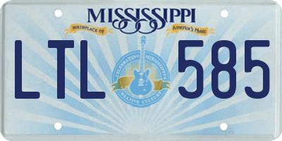 MS license plate LTL585