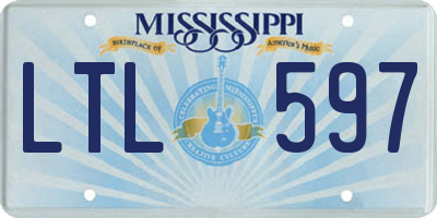 MS license plate LTL597