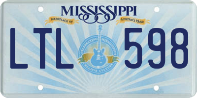 MS license plate LTL598