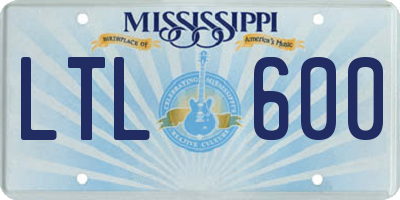 MS license plate LTL600
