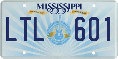 MS license plate LTL601