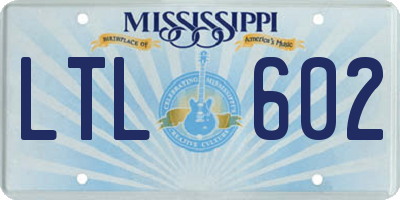 MS license plate LTL602