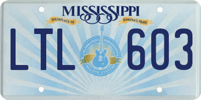 MS license plate LTL603