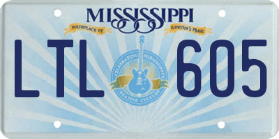 MS license plate LTL605