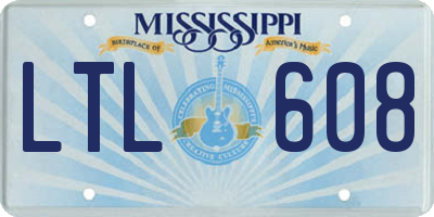 MS license plate LTL608