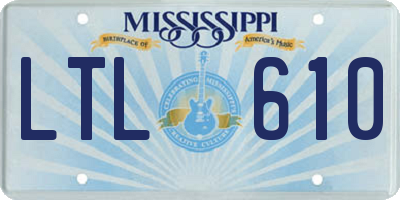 MS license plate LTL610