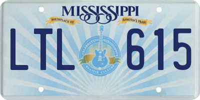 MS license plate LTL615