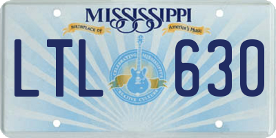 MS license plate LTL630