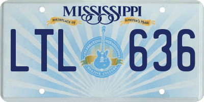 MS license plate LTL636
