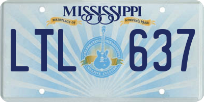 MS license plate LTL637