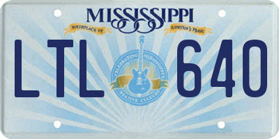 MS license plate LTL640