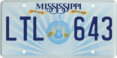 MS license plate LTL643