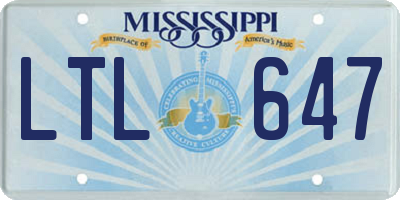 MS license plate LTL647