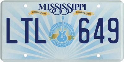 MS license plate LTL649