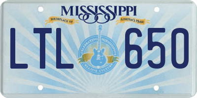 MS license plate LTL650
