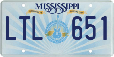 MS license plate LTL651