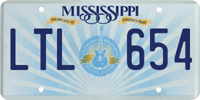 MS license plate LTL654