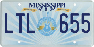 MS license plate LTL655